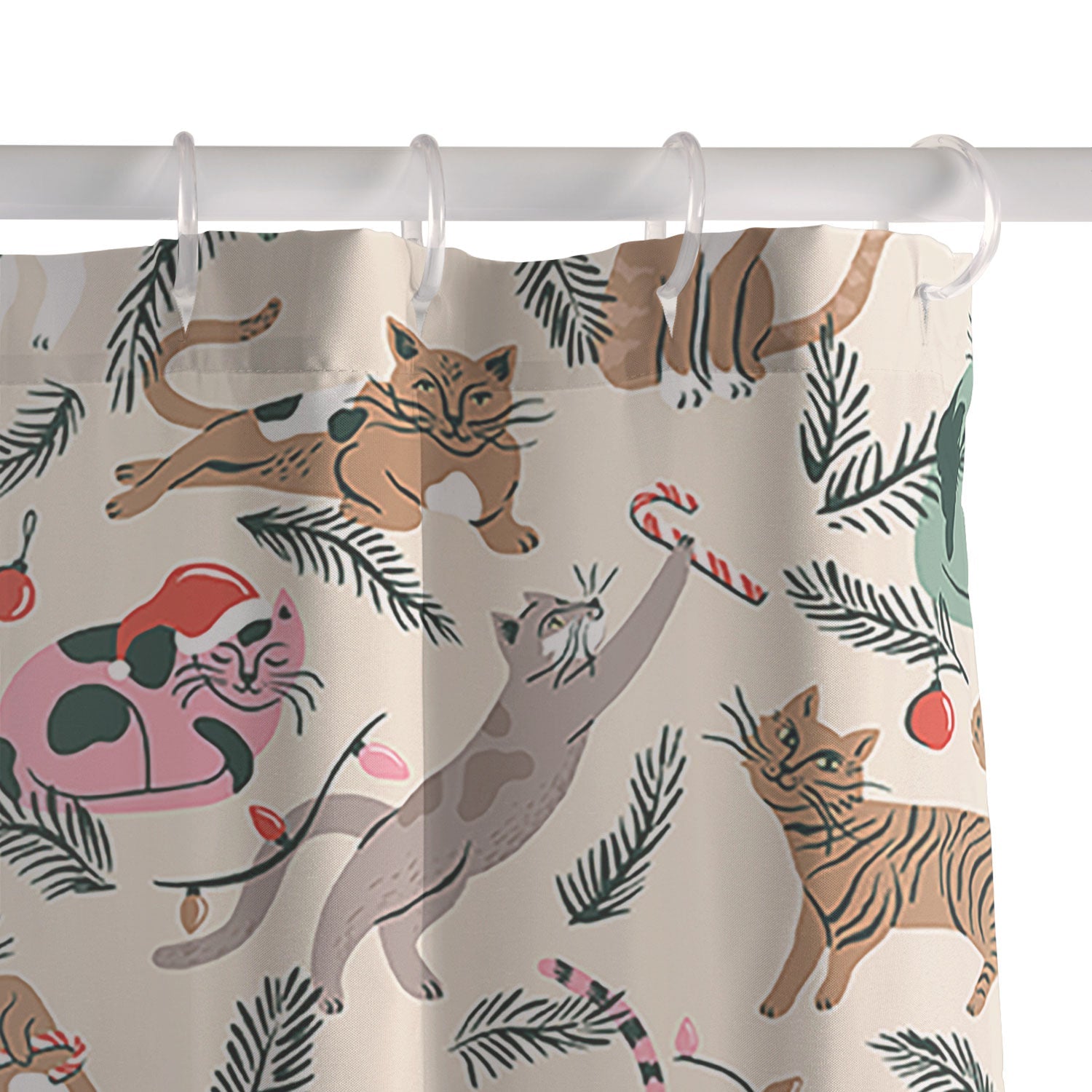 amysuther Silly Christmas Cats Shower Curtain