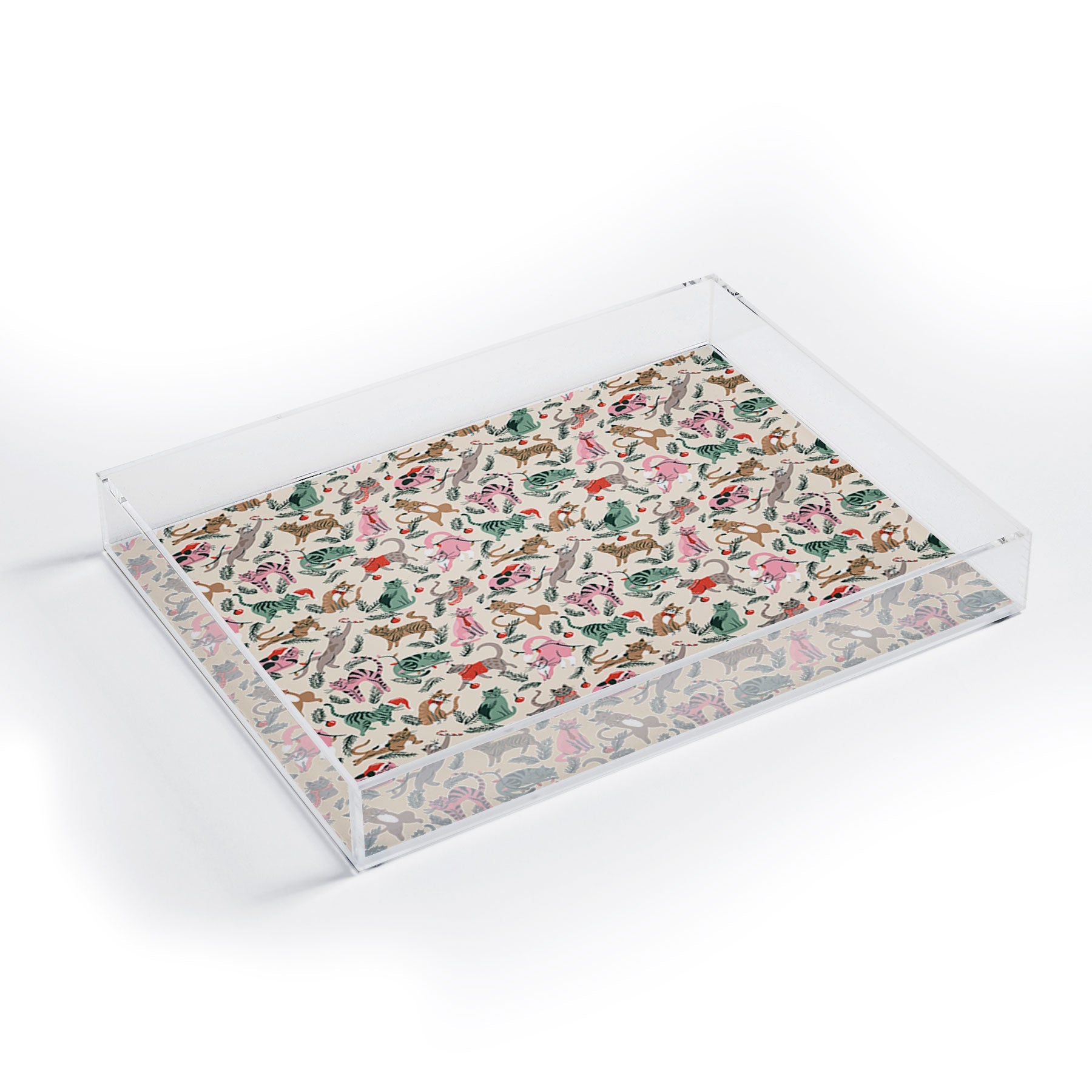 amysuther Silly Christmas Cats Acrylic Tray