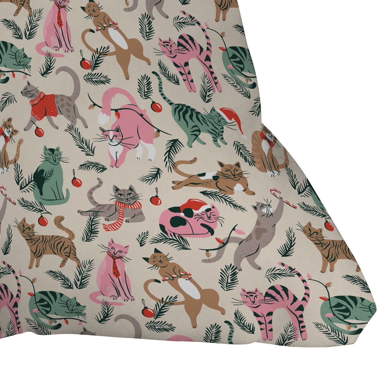 amysuther Silly Christmas Cats Outdoor Throw Pillow