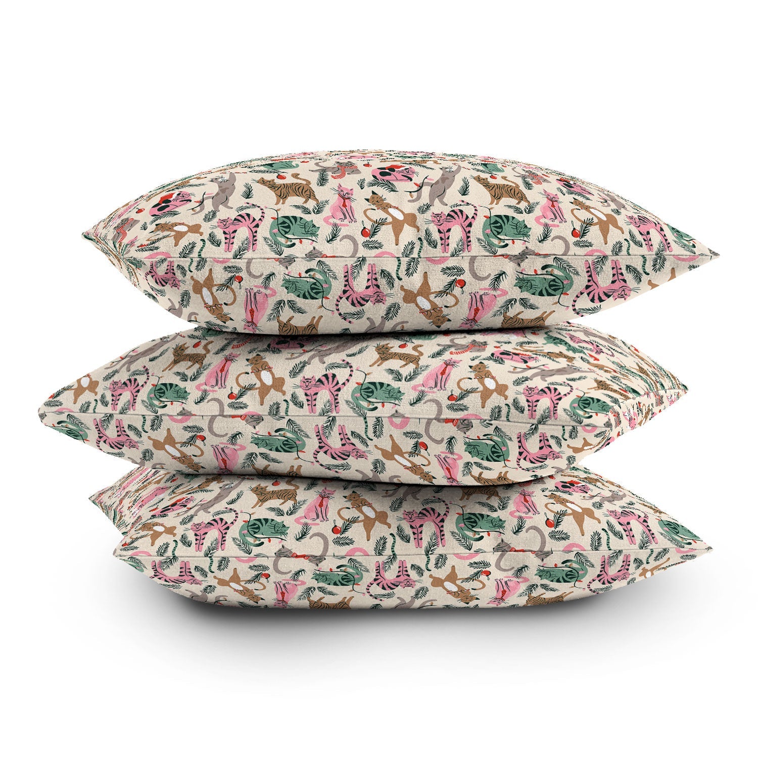 amysuther Silly Christmas Cats Outdoor Throw Pillow