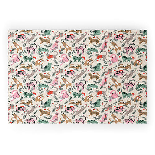 amysuther Silly Christmas Cats Welcome Mat