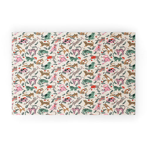 amysuther Silly Christmas Cats Welcome Mat