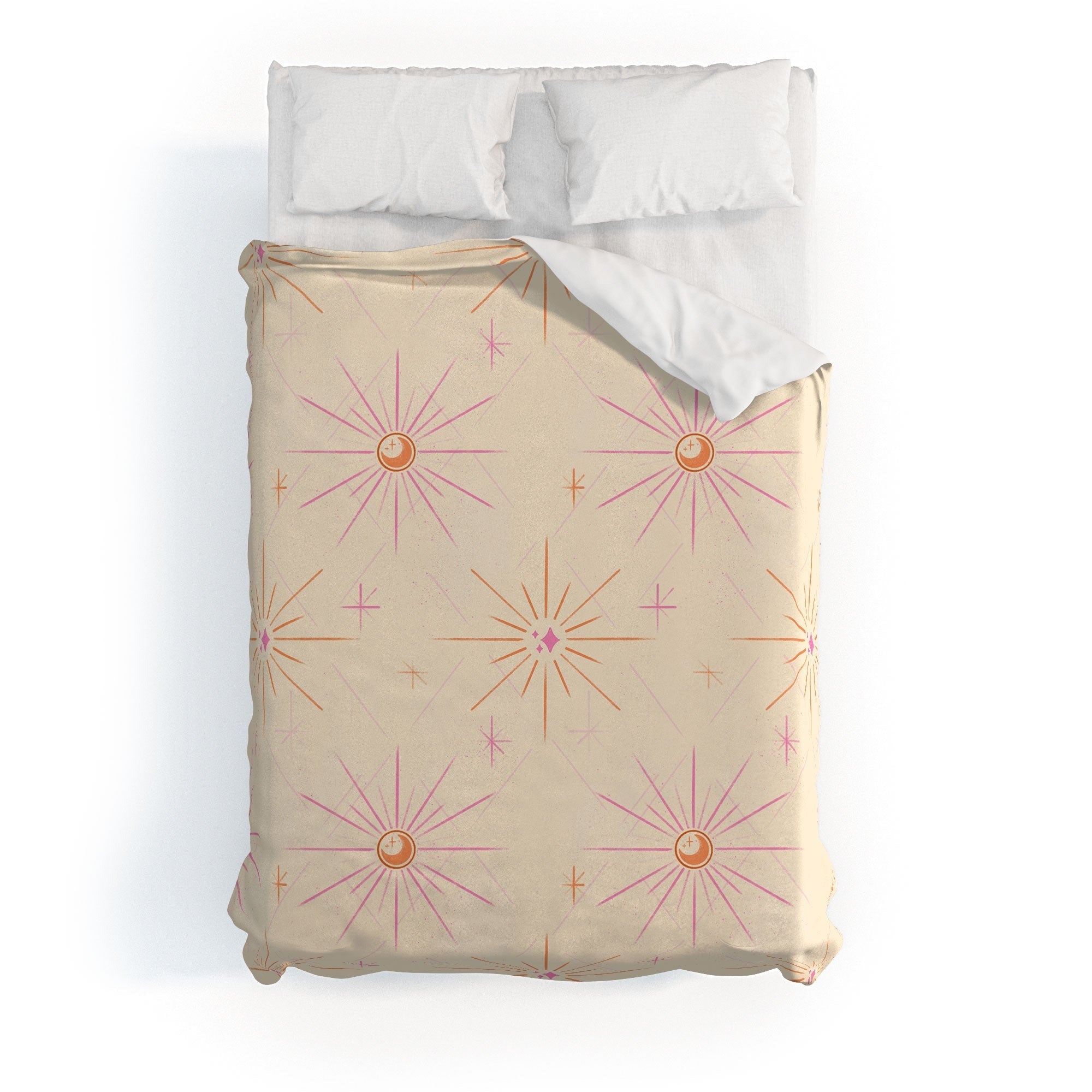 Little Om Pattern Little Moon cream Duvet Cover