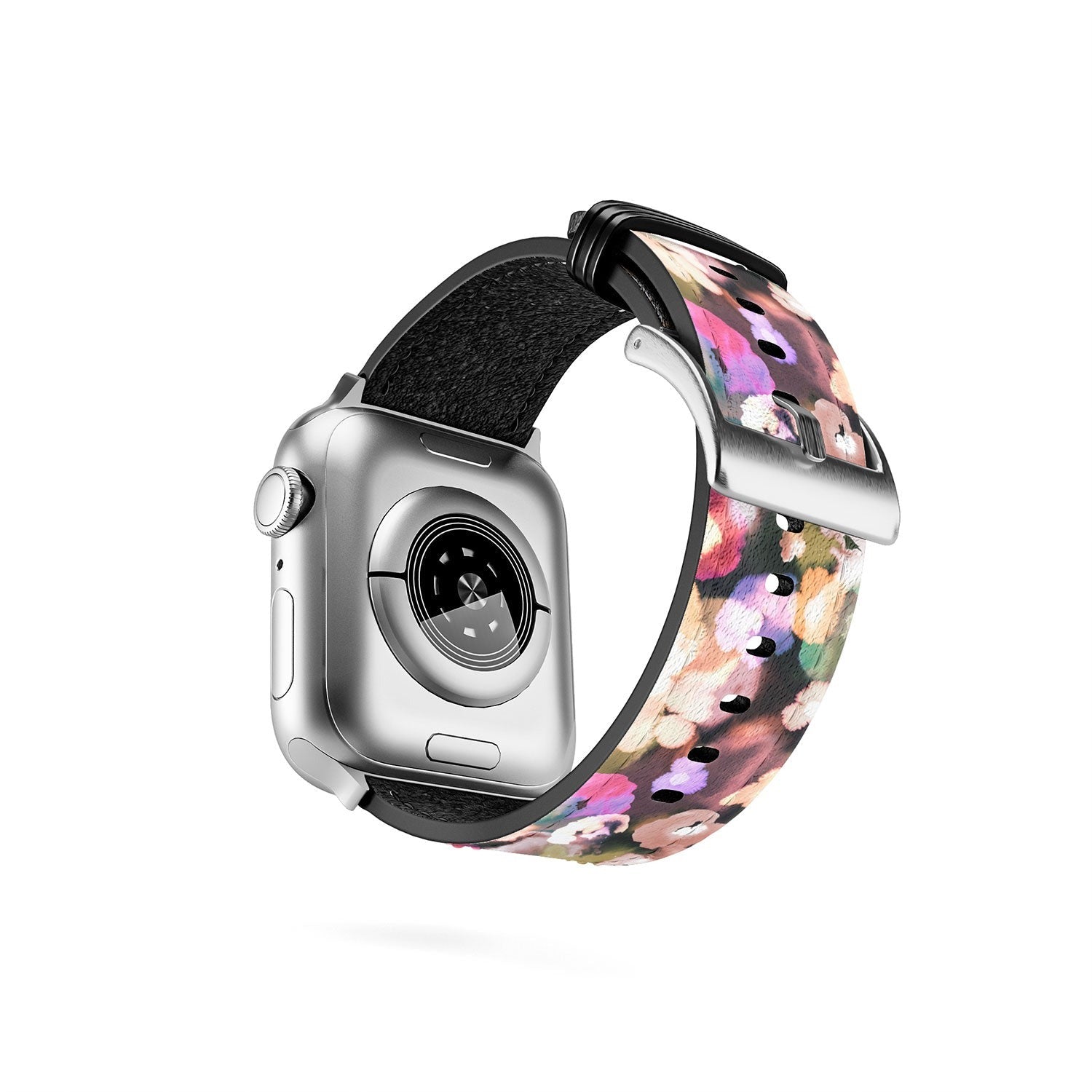 Ninola Design Botanic Retreat Ombre Abstract Watercolor Flowers Pink gold Apple Watch Band