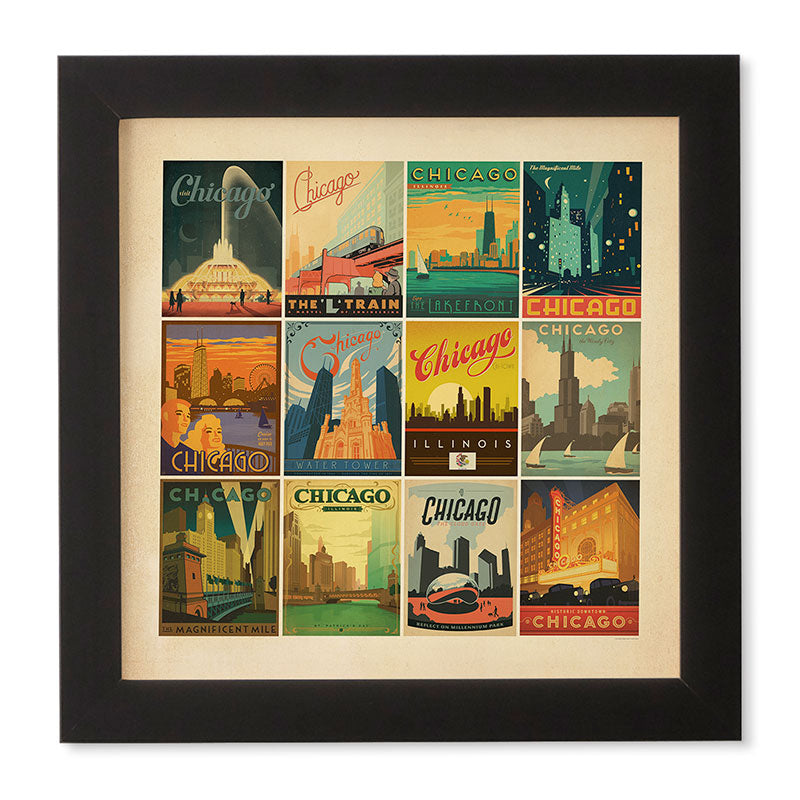 Anderson Design Group Chicago Multi Image Print Framed Wall Art