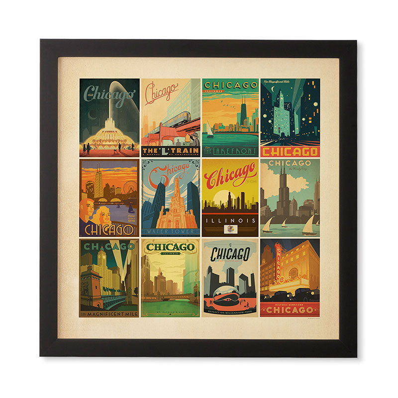 Anderson Design Group Chicago Multi Image Print Framed Wall Art