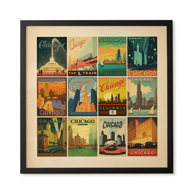 Anderson Design Group Chicago Multi Image Print Framed Wall Art