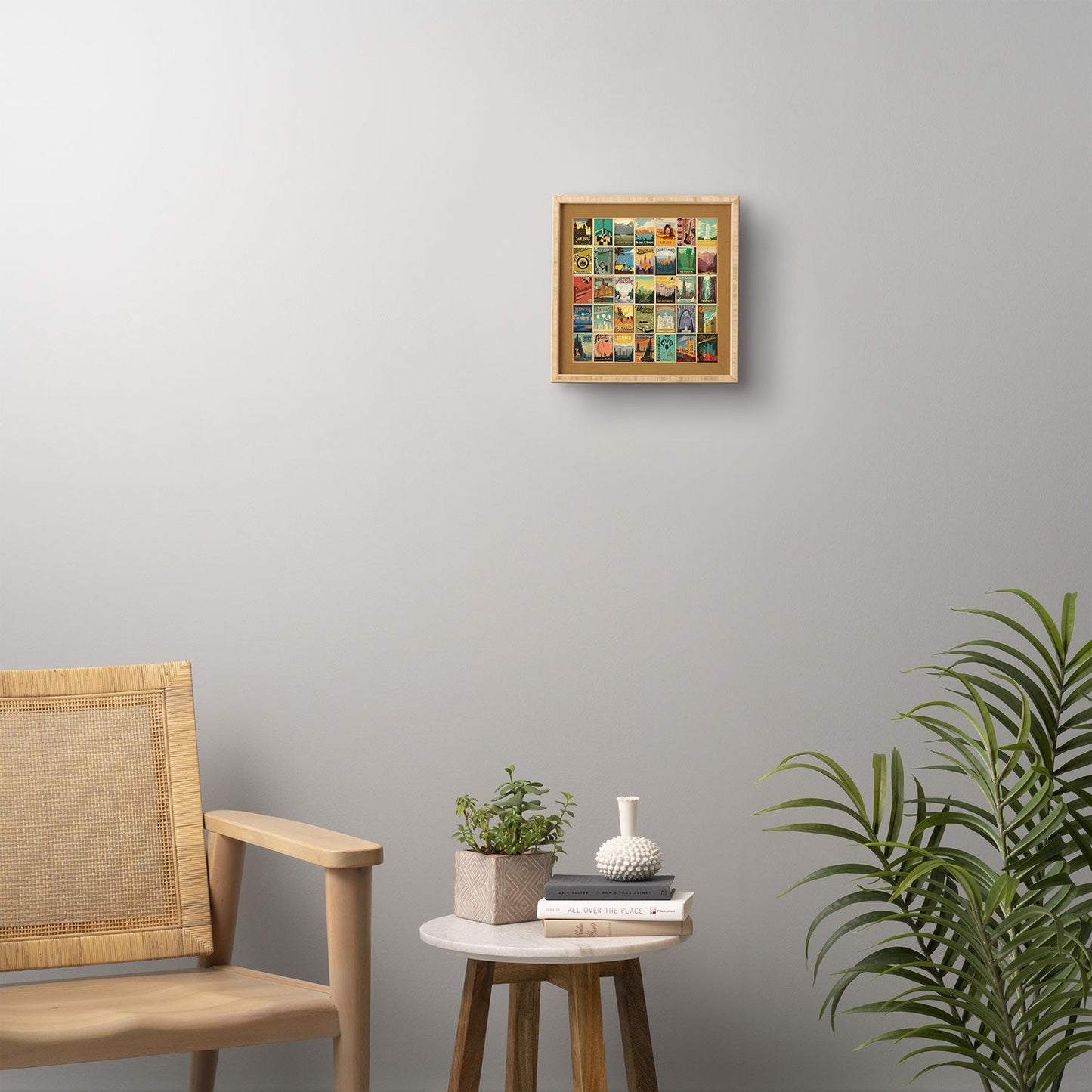 Anderson Design Group City Pattern Border Framed Wall Art