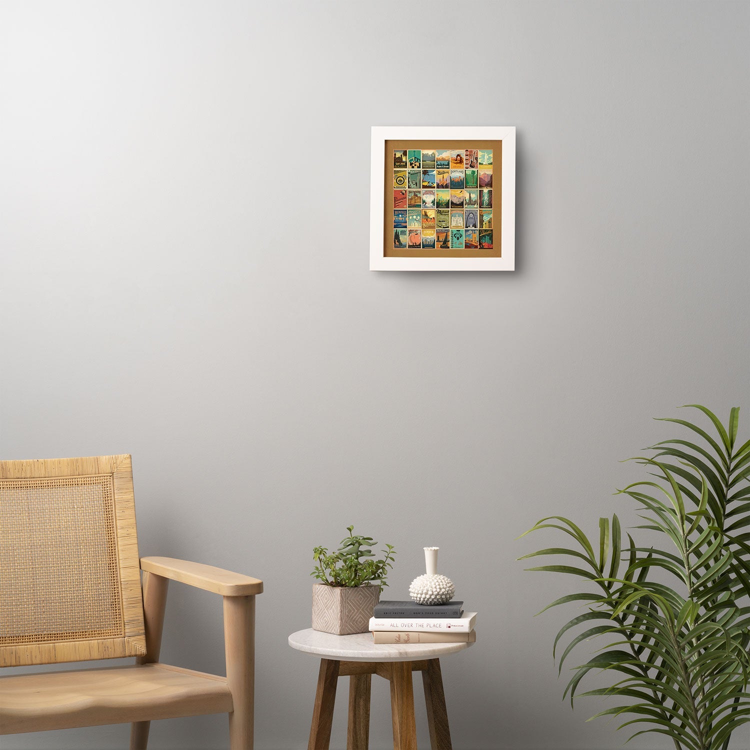 Anderson Design Group City Pattern Border Framed Wall Art