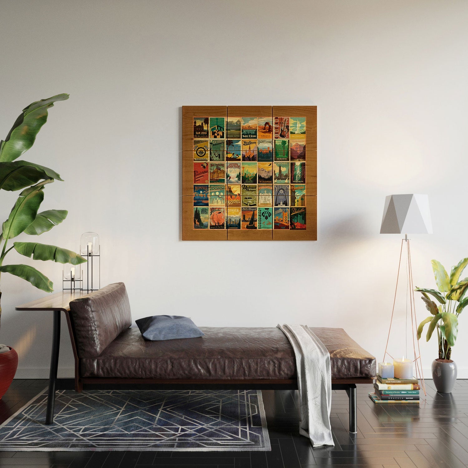 Anderson Design Group City Pattern Border Wood Wall Mural