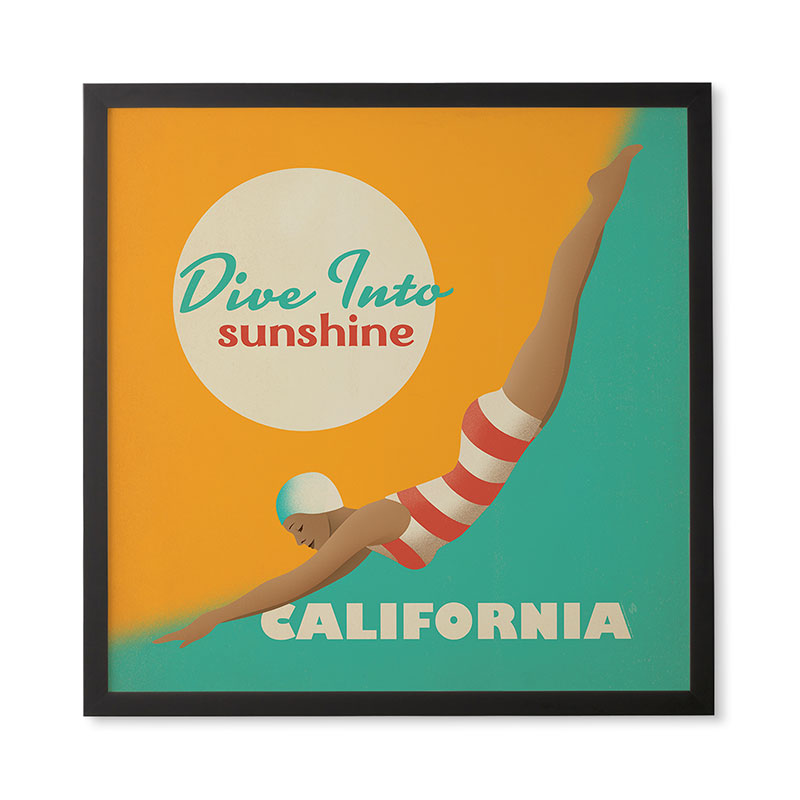 Anderson Design Group Dive California Framed Wall Art
