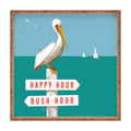 Anderson Design Group Pelican On Rush Hour Happy Hour Sign Square Tray