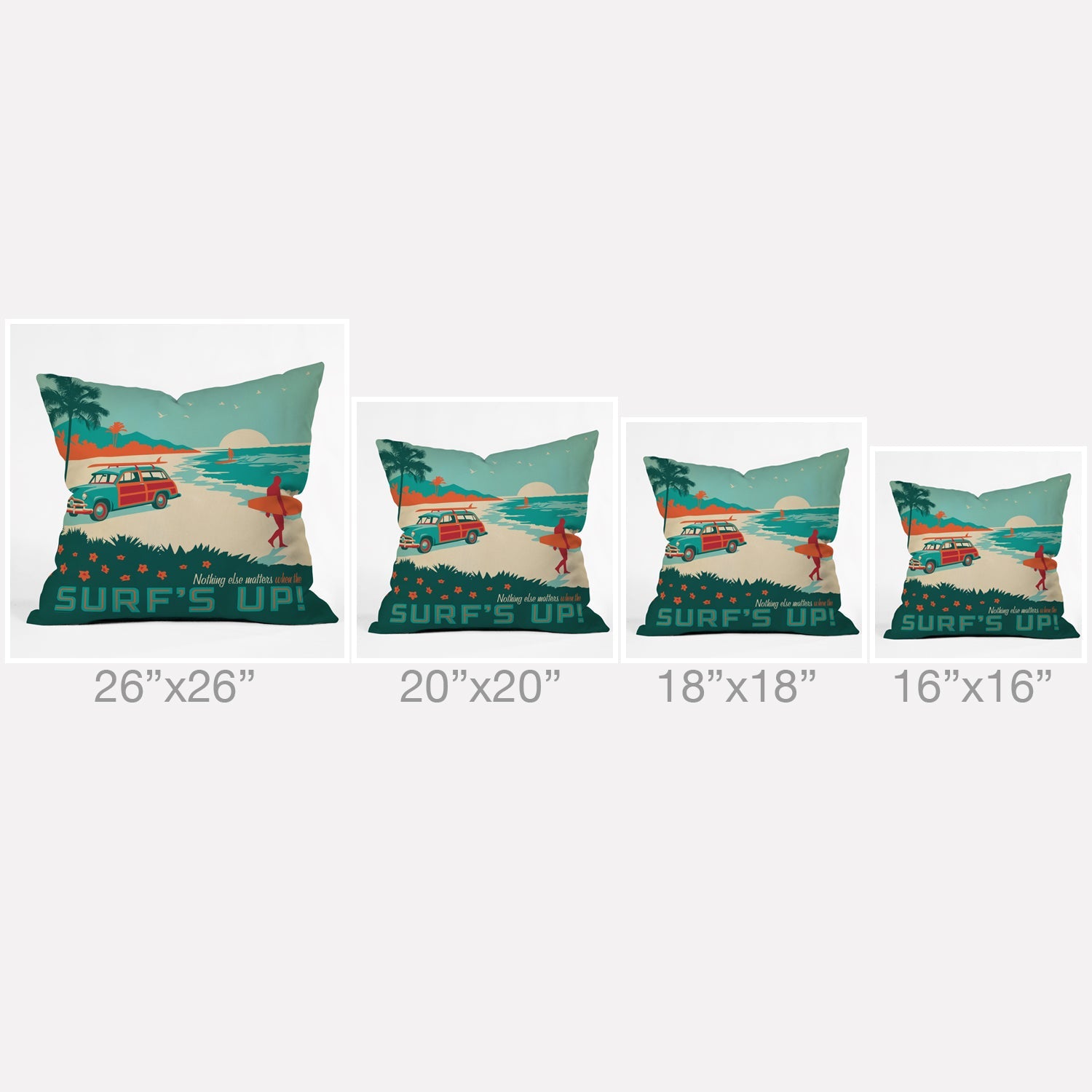Anderson Design Group Surfs Up Throw Pillow