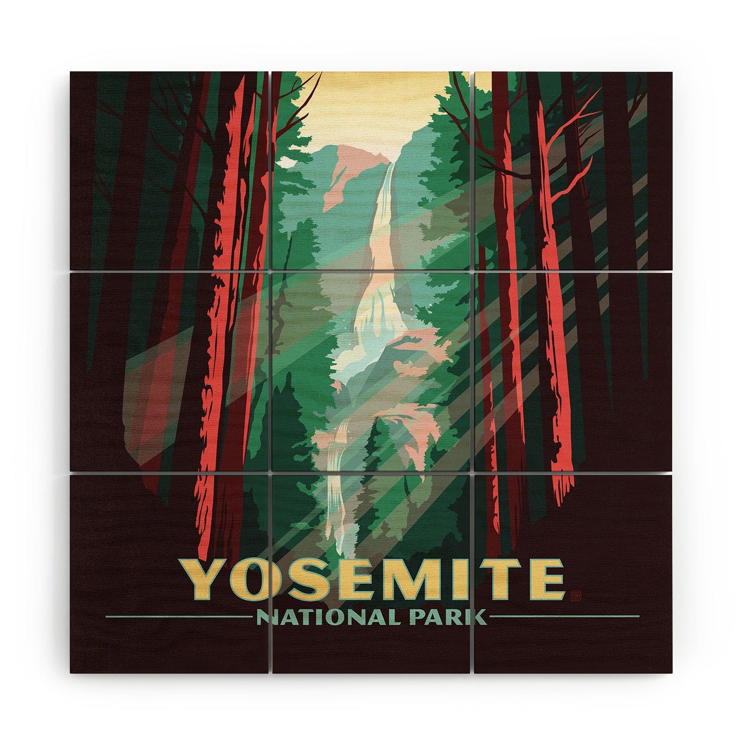 Anderson Design Group Yosemite National Park Wood Wall Mural