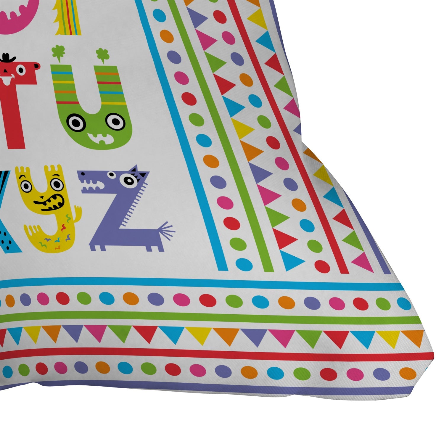 Andi Bird Alphabet Monsters Throw Pillow