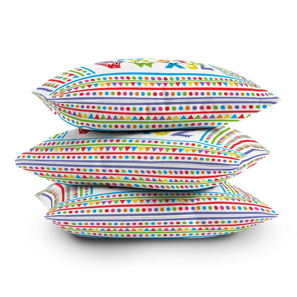 Andi Bird Alphabet Monsters Throw Pillow