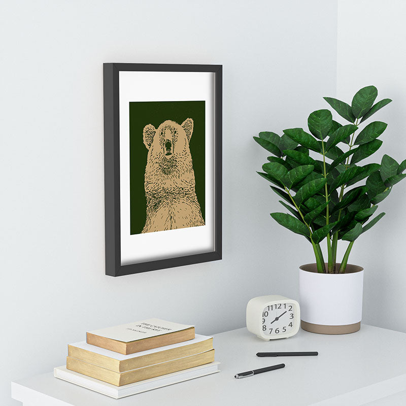 Andrew Henry Kodiak Bear Recessed Framing Rectangle