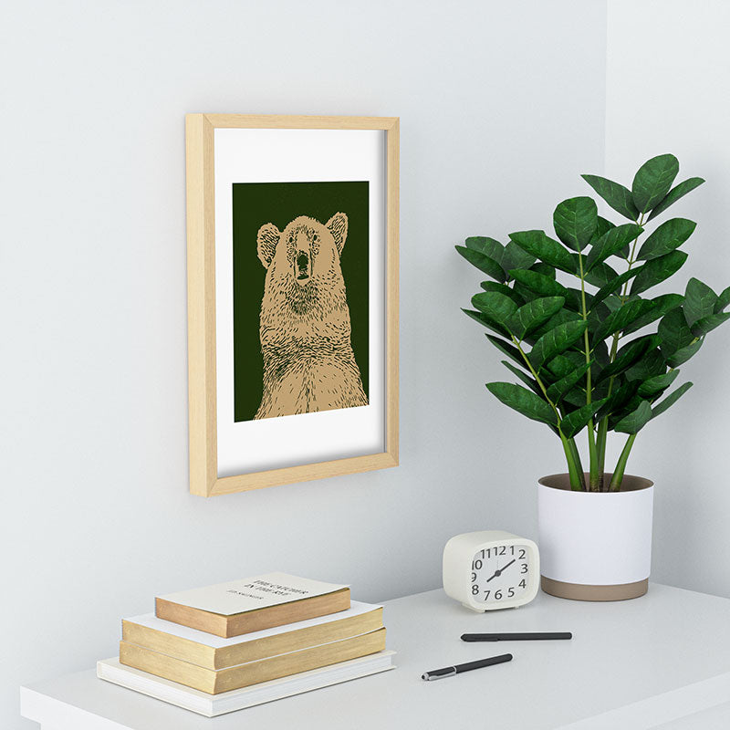 Andrew Henry Kodiak Bear Recessed Framing Rectangle