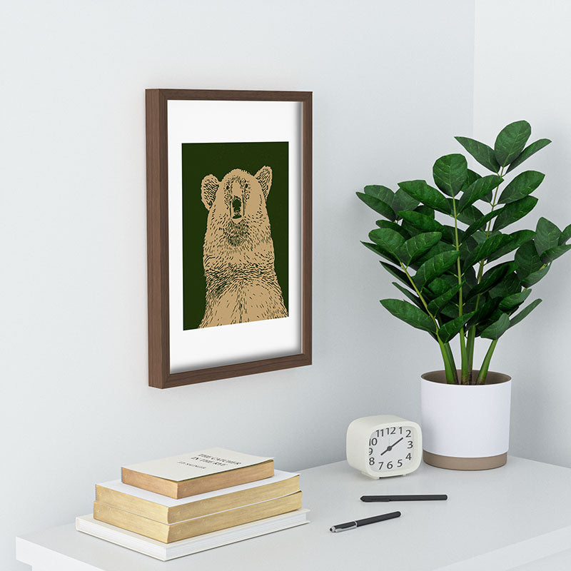 Andrew Henry Kodiak Bear Recessed Framing Rectangle