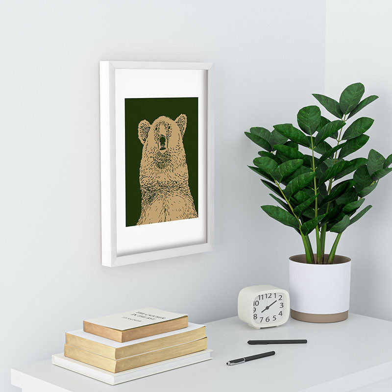 Andrew Henry Kodiak Bear Recessed Framing Rectangle