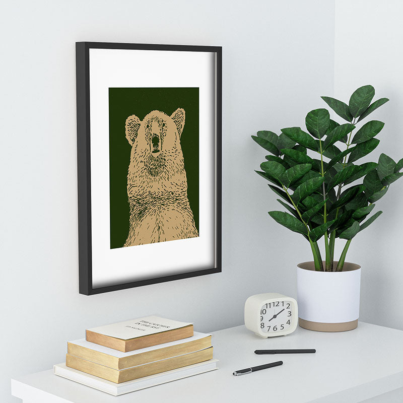 Andrew Henry Kodiak Bear Recessed Framing Rectangle