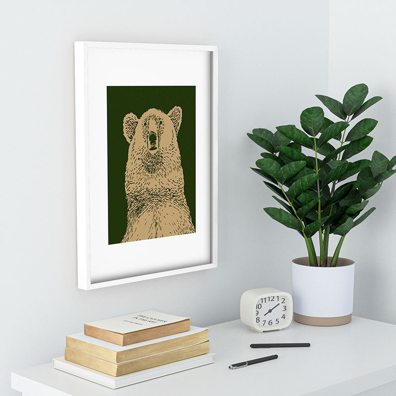 Andrew Henry Kodiak Bear Recessed Framing Rectangle