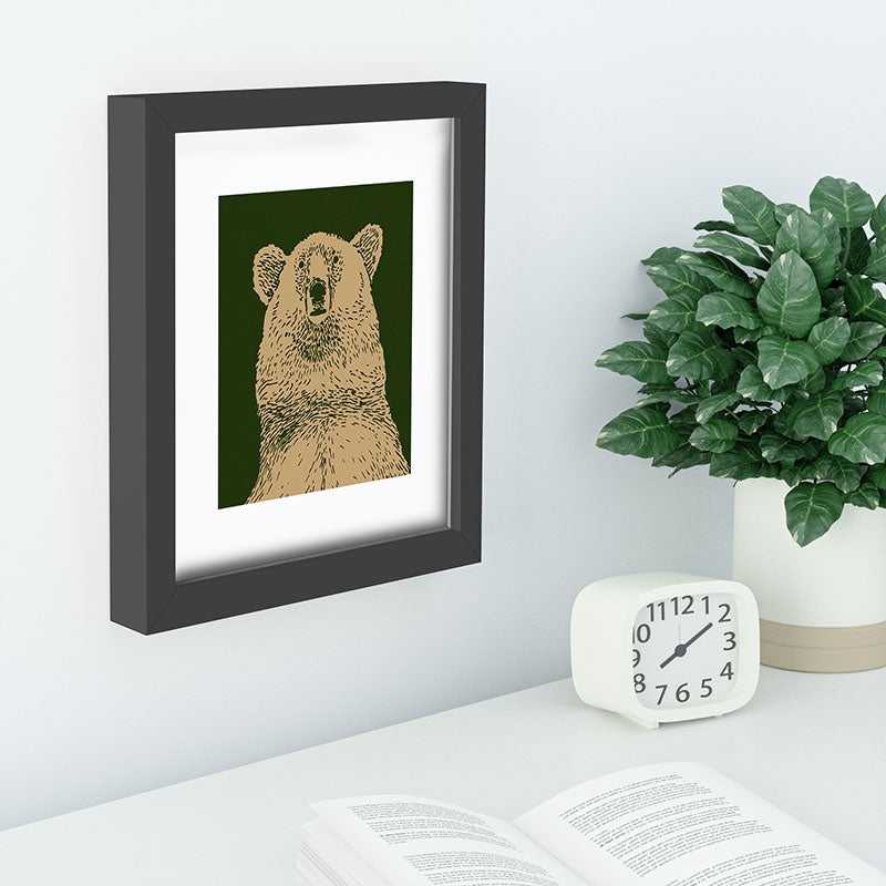 Andrew Henry Kodiak Bear Recessed Framing Rectangle