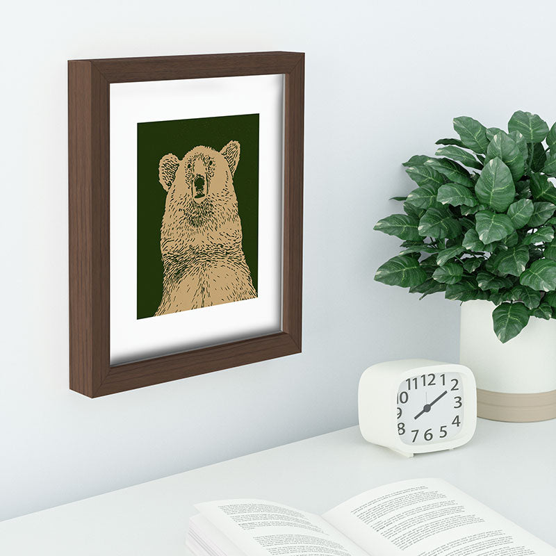 Andrew Henry Kodiak Bear Recessed Framing Rectangle
