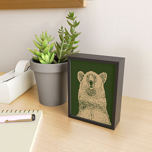 Andrew Henry Kodiak Bear Framed Mini Art Print