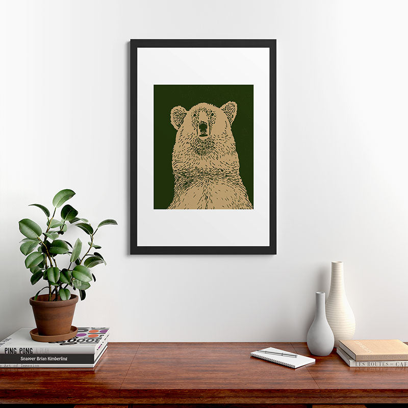 Andrew Henry Kodiak Bear Framed Art Print