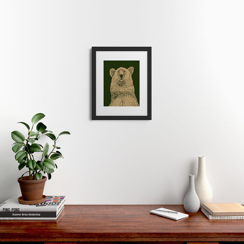 Andrew Henry Kodiak Bear Framed Art Print