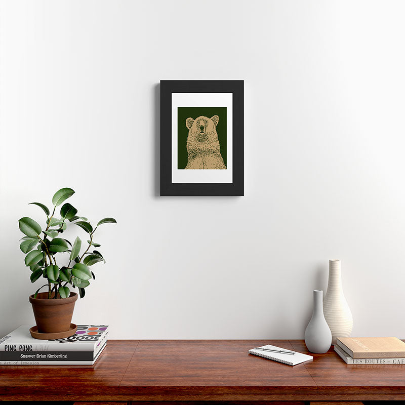 Andrew Henry Kodiak Bear Framed Art Print