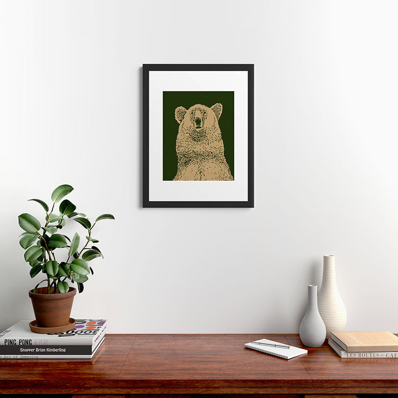 Andrew Henry Kodiak Bear Framed Art Print