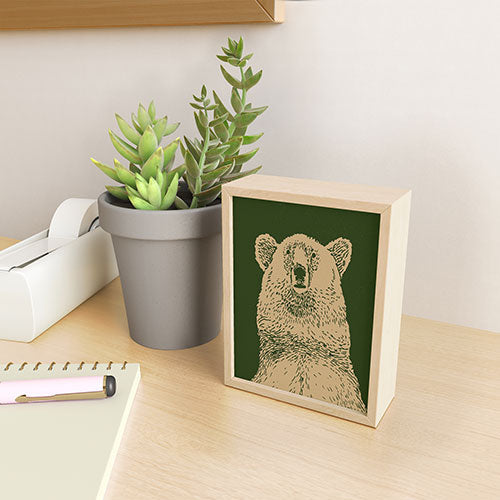 Andrew Henry Kodiak Bear Framed Mini Art Print