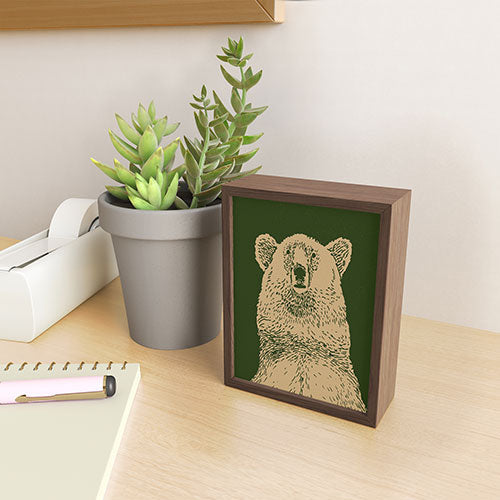 Andrew Henry Kodiak Bear Framed Mini Art Print