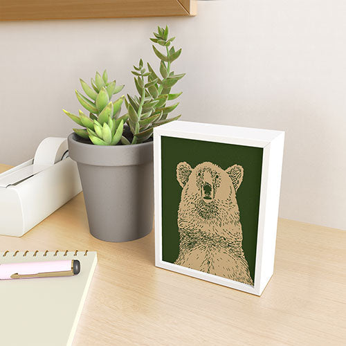 Andrew Henry Kodiak Bear Framed Mini Art Print