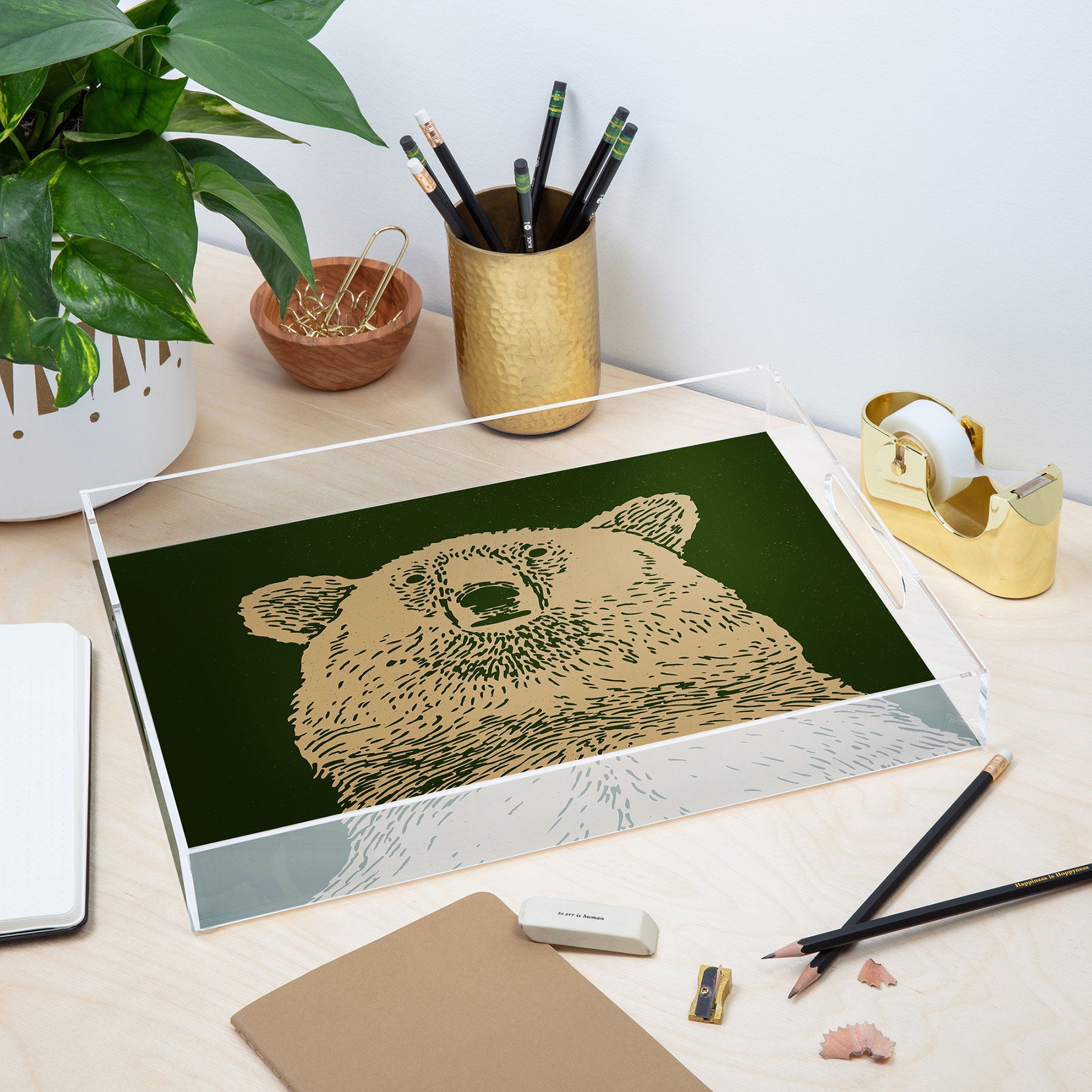 Andrew Henry Kodiak Bear Acrylic Tray