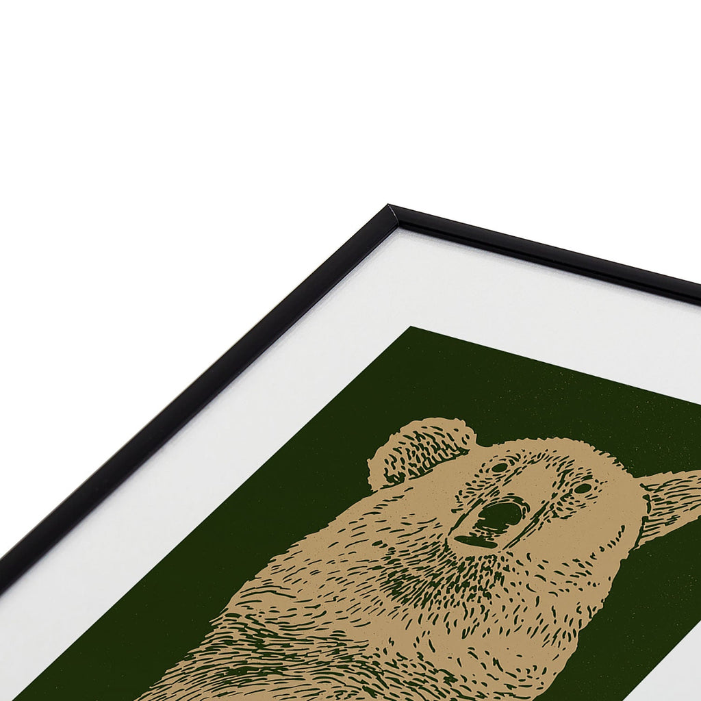 Andrew Henry Kodiak Bear Metal Framed Art Print