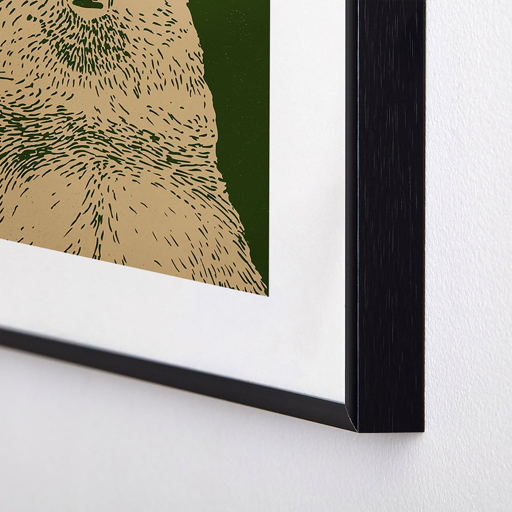 Andrew Henry Kodiak Bear Metal Framed Art Print