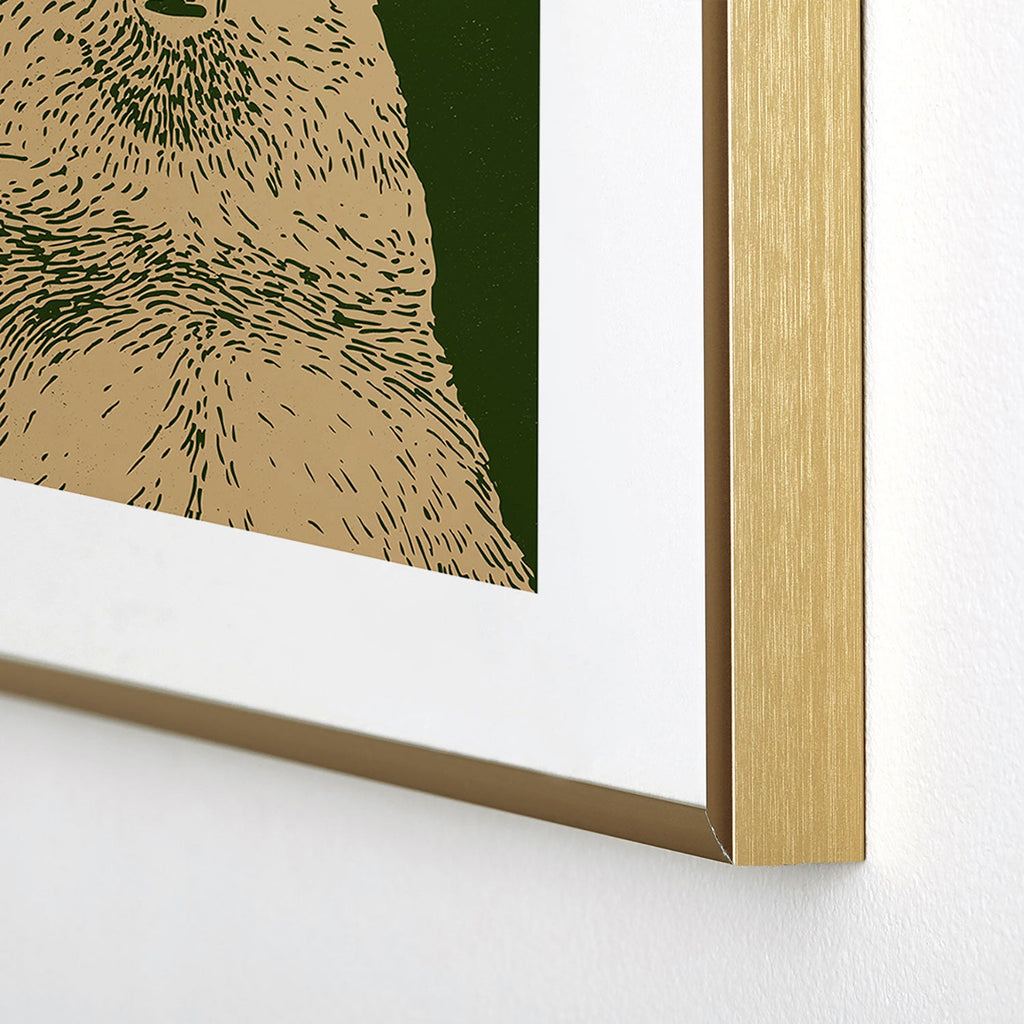 Andrew Henry Kodiak Bear Metal Framed Art Print