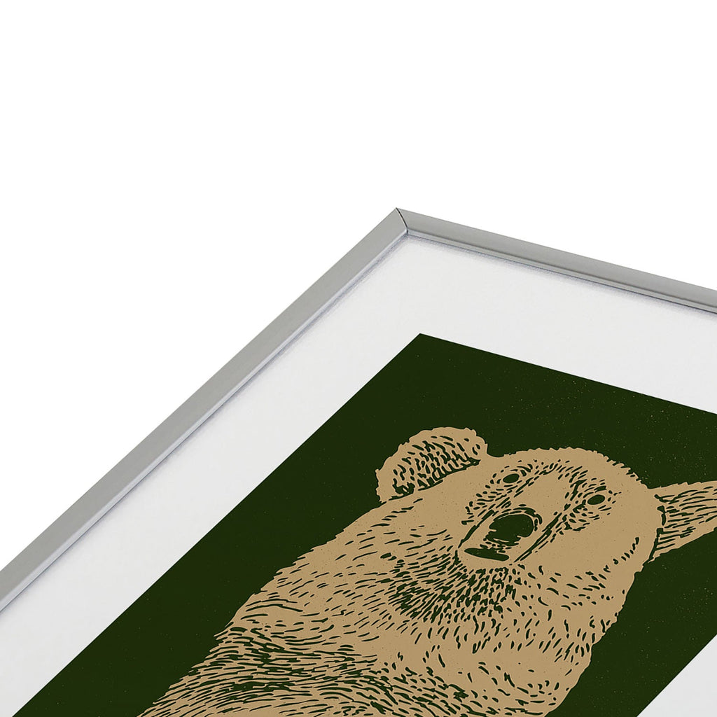 Andrew Henry Kodiak Bear Metal Framed Art Print