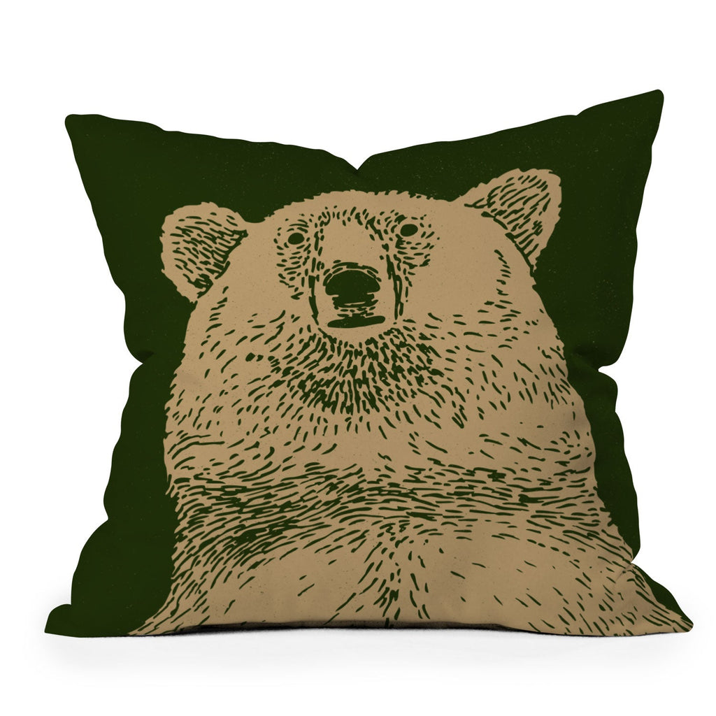 Andrew Henry Kodiak Bear Outdoor Throw Pillow