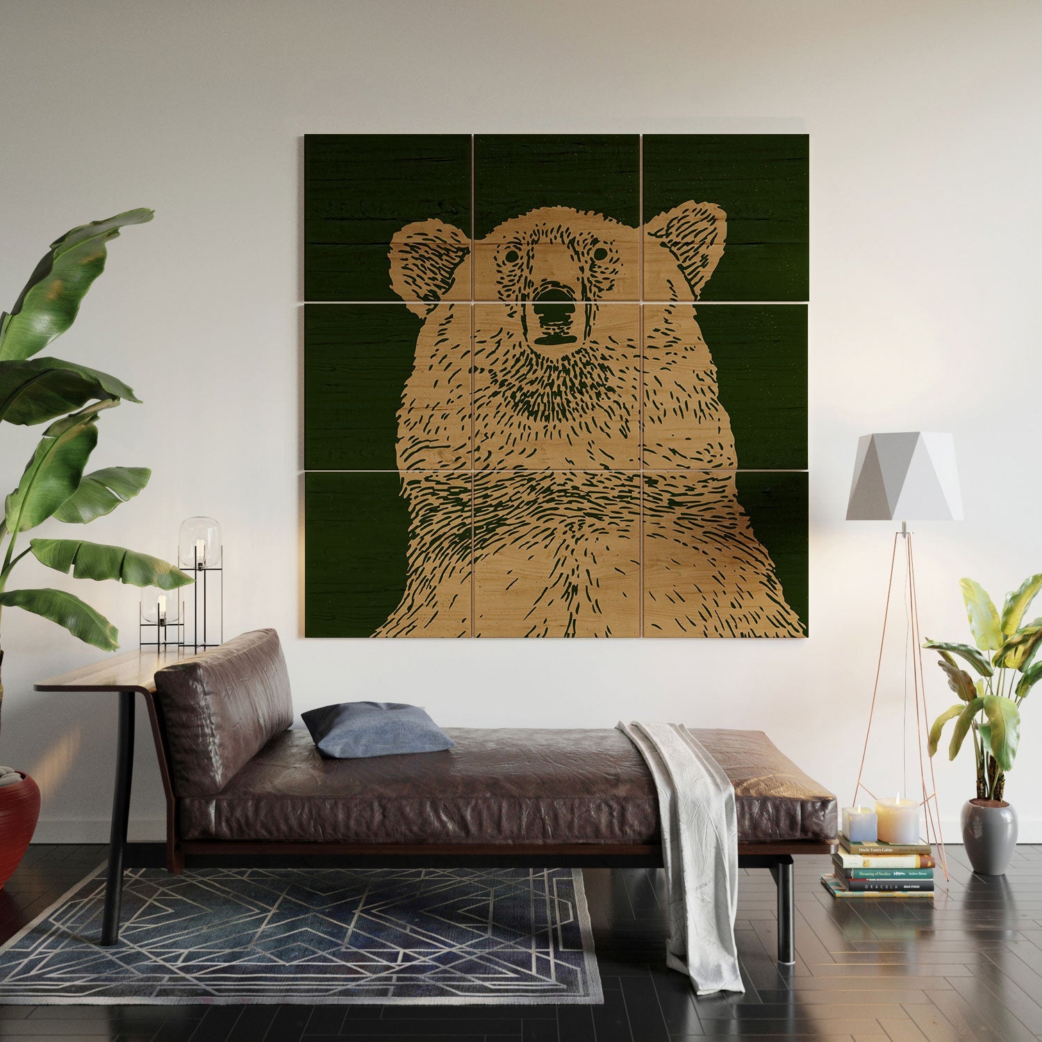 Andrew Henry Kodiak Bear Wood Wall Mural