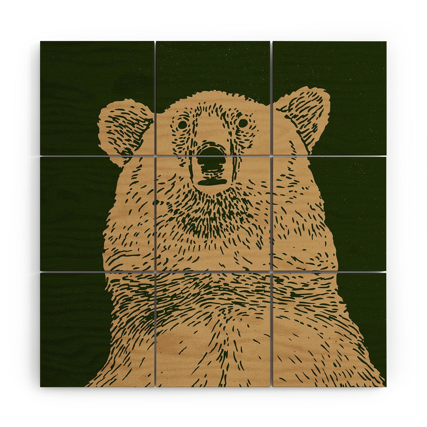 Andrew Henry Kodiak Bear Wood Wall Mural