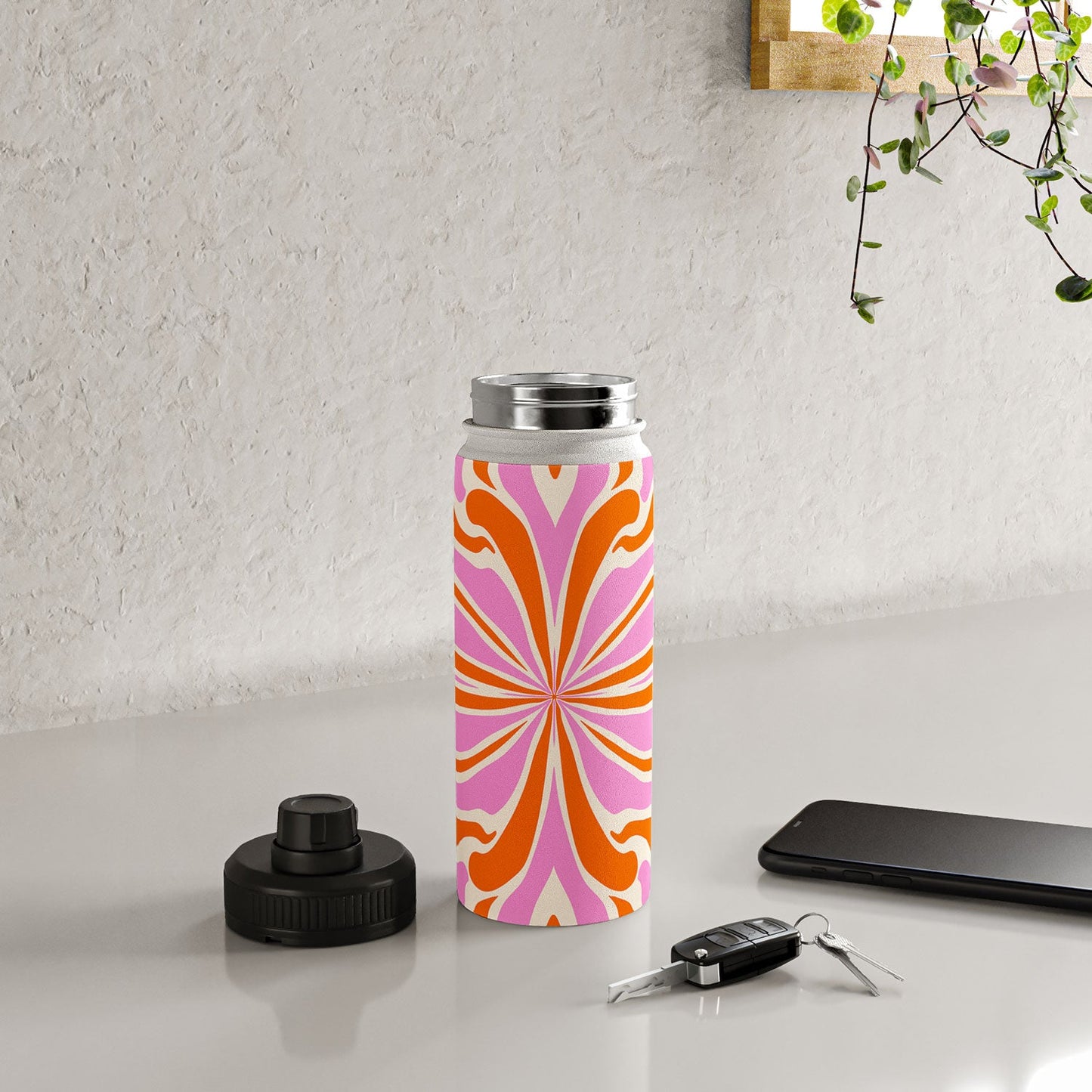 Angela Minca Abstract Symmetry Petals 2 Water Bottle