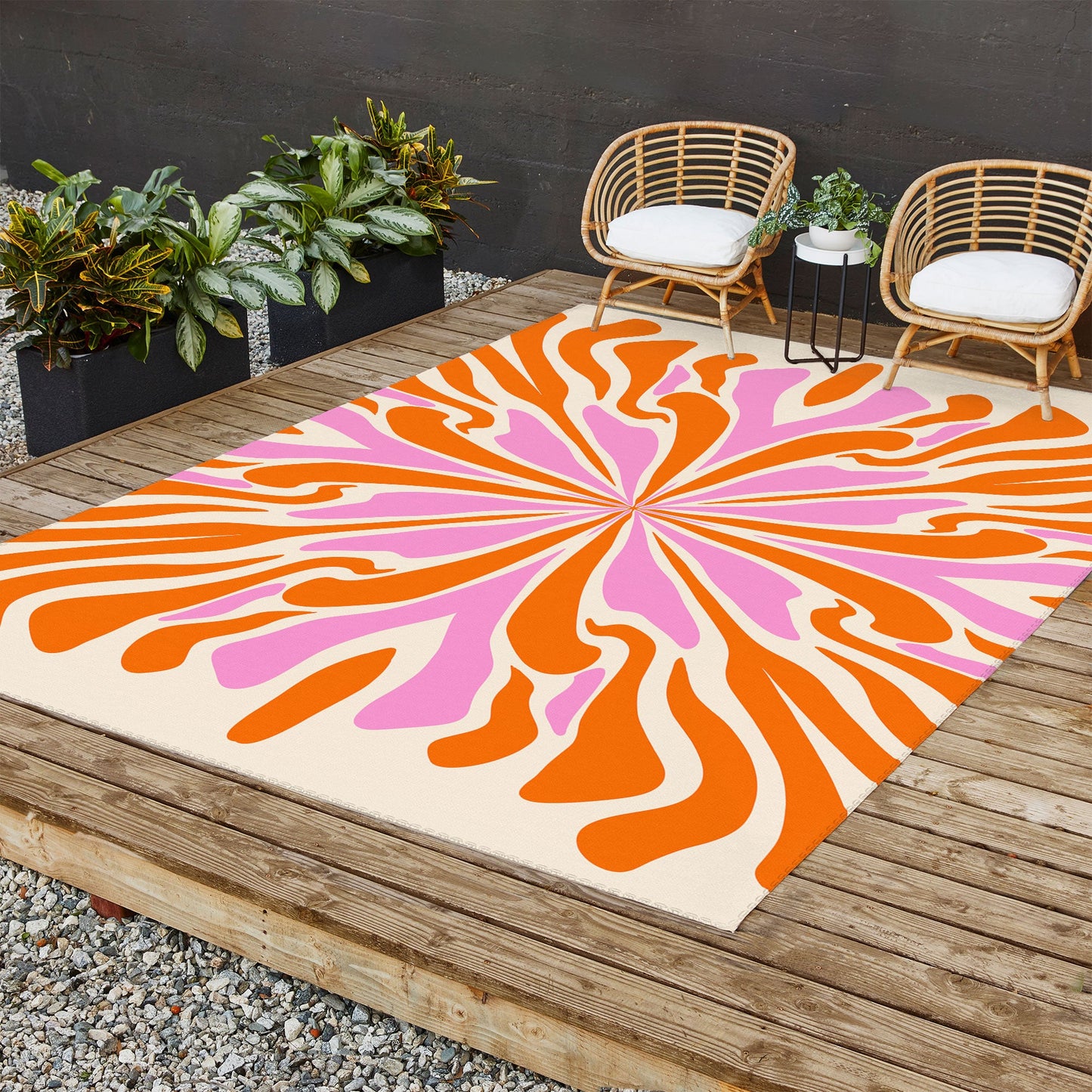 Angela Minca Abstract Symmetry Petals 2 Outdoor Rug