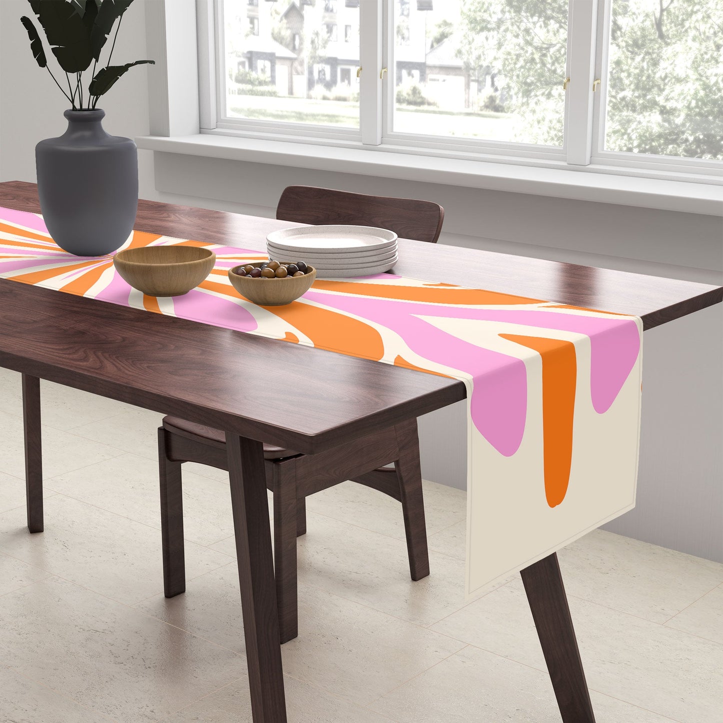 Angela Minca Abstract Symmetry Petals 2 Table Runner