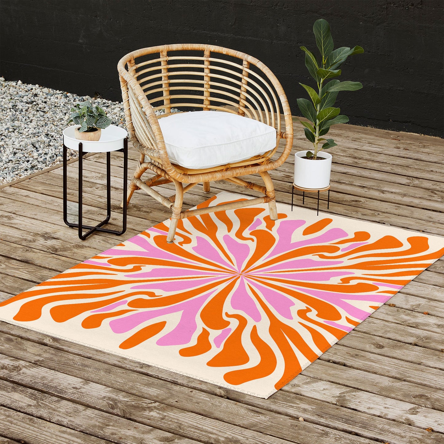 Angela Minca Abstract Symmetry Petals 2 Outdoor Rug