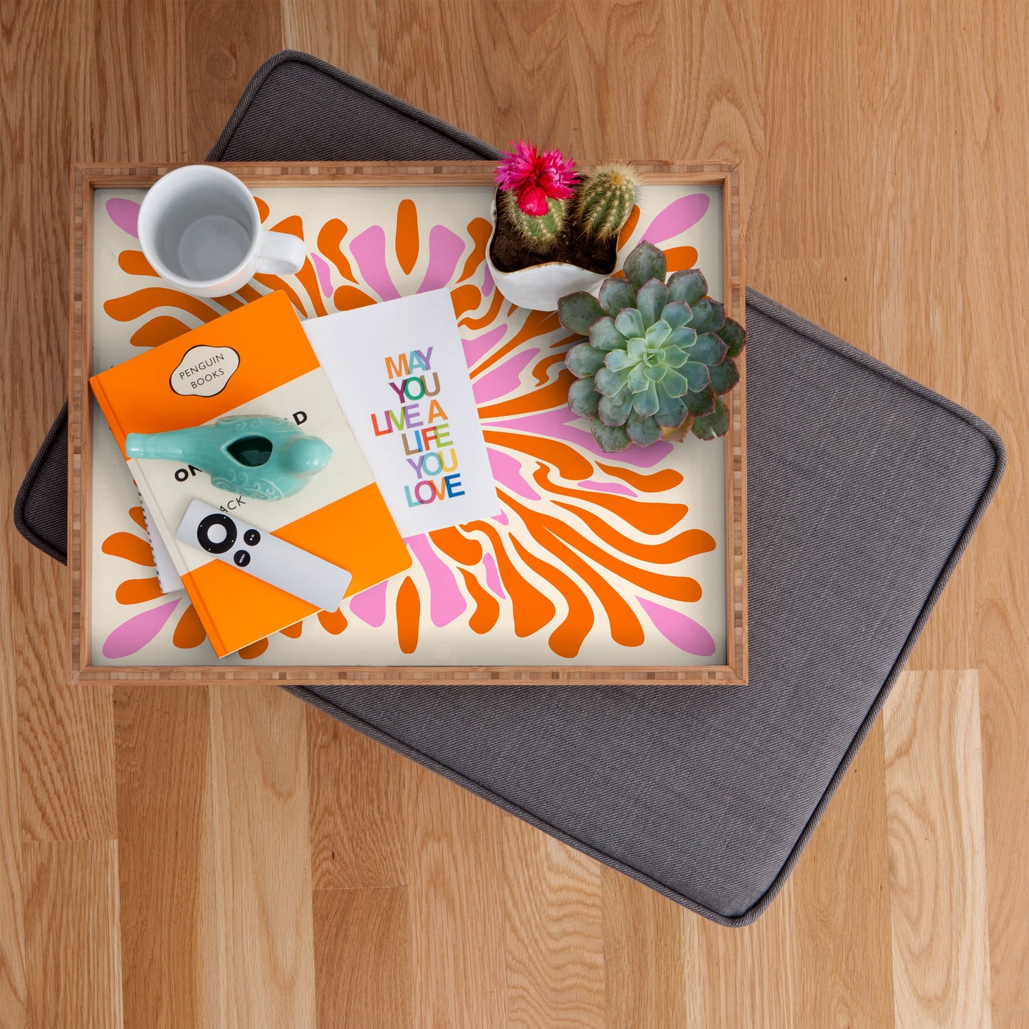 Angela Minca Abstract Symmetry Petals 2 Rectangular Tray