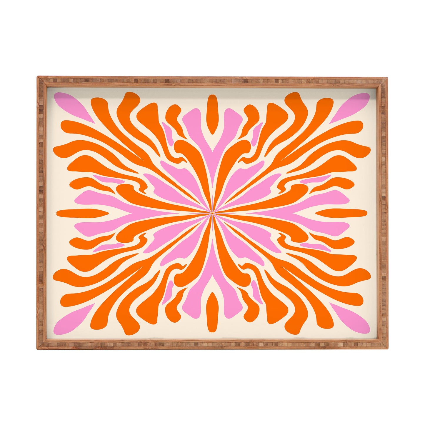 Angela Minca Abstract Symmetry Petals 2 Rectangular Tray